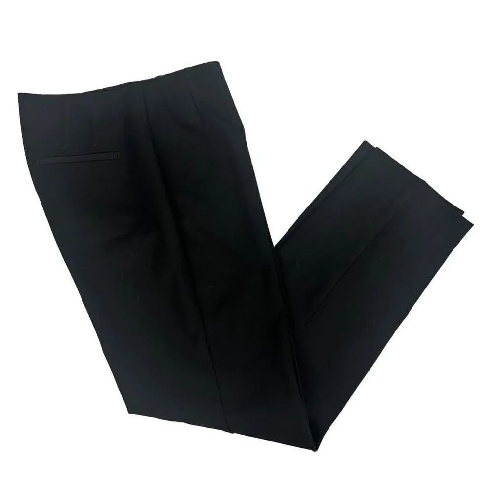 Talbots Black Flat-Front Side-Zip Slacks Trousers size 6